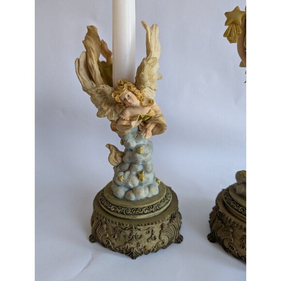 Animated Angel Among the Clouds Musical Candle Holders - Picture 3 of 7